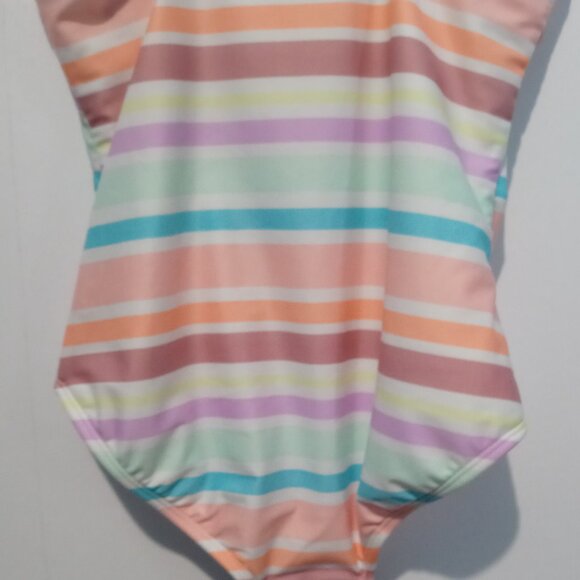 Cat & Jack Girls Multi Striped Swimsuit Size Medium (8) - Picture 5 of 6